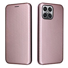 Handytasche Stand Schutzhülle Flip Leder Hülle L02Z für Huawei Honor X8 4G Rosegold