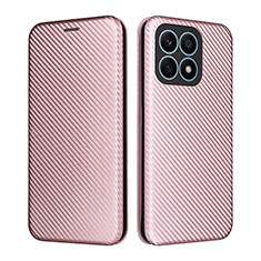 Handytasche Stand Schutzhülle Flip Leder Hülle L02Z für Huawei Honor X8a 4G Rosegold