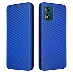 Handytasche Stand Schutzhülle Flip Leder Hülle L02Z für Motorola Moto E13 Blau