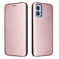 Handytasche Stand Schutzhülle Flip Leder Hülle L02Z für Motorola Moto E22 Rosegold