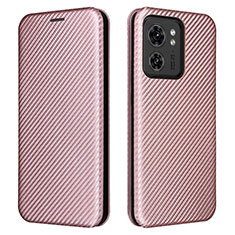 Handytasche Stand Schutzhülle Flip Leder Hülle L02Z für Motorola Moto Edge (2023) 5G Rosegold