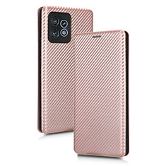 Handytasche Stand Schutzhülle Flip Leder Hülle L02Z für Motorola Moto Edge Plus (2023) 5G Rosegold