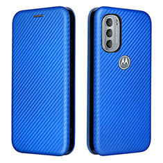 Handytasche Stand Schutzhülle Flip Leder Hülle L02Z für Motorola Moto G41 Blau