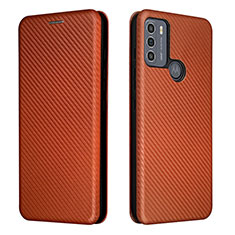 Handytasche Stand Schutzhülle Flip Leder Hülle L02Z für Motorola Moto G50 Braun