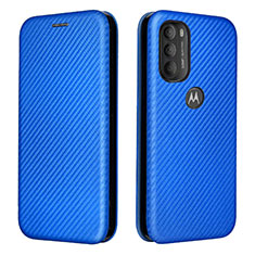 Handytasche Stand Schutzhülle Flip Leder Hülle L02Z für Motorola Moto G71 5G Blau