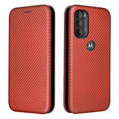 Handytasche Stand Schutzhülle Flip Leder Hülle L02Z für Motorola Moto G71 5G Braun