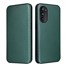 Handytasche Stand Schutzhülle Flip Leder Hülle L02Z für Motorola Moto G71s 5G Grün