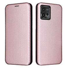 Handytasche Stand Schutzhülle Flip Leder Hülle L02Z für Motorola Moto G72 Rosegold