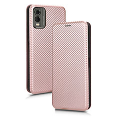 Handytasche Stand Schutzhülle Flip Leder Hülle L02Z für Nokia C32 Rosegold