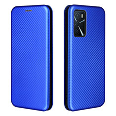 Handytasche Stand Schutzhülle Flip Leder Hülle L02Z für Oppo A16 Blau