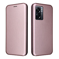 Handytasche Stand Schutzhülle Flip Leder Hülle L02Z für Oppo A77 5G Rosegold