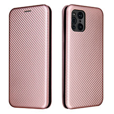 Handytasche Stand Schutzhülle Flip Leder Hülle L02Z für Oppo Find X3 Pro 5G Rosegold