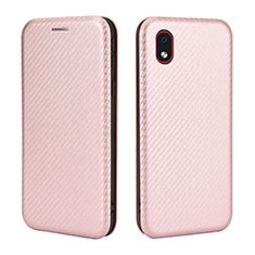 Handytasche Stand Schutzhülle Flip Leder Hülle L02Z für Samsung Galaxy A01 Core Rosegold