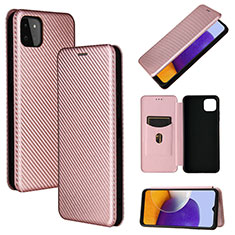 Handytasche Stand Schutzhülle Flip Leder Hülle L02Z für Samsung Galaxy A22 5G Rosegold