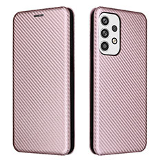 Handytasche Stand Schutzhülle Flip Leder Hülle L02Z für Samsung Galaxy A23 4G Rosegold