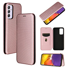 Handytasche Stand Schutzhülle Flip Leder Hülle L02Z für Samsung Galaxy A24 4G Rosegold