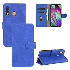 Handytasche Stand Schutzhülle Flip Leder Hülle L02Z für Samsung Galaxy A40 Blau