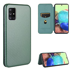 Handytasche Stand Schutzhülle Flip Leder Hülle L02Z für Samsung Galaxy A51 5G Grün