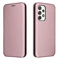 Handytasche Stand Schutzhülle Flip Leder Hülle L02Z für Samsung Galaxy A53 5G Rosegold