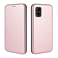 Handytasche Stand Schutzhülle Flip Leder Hülle L02Z für Samsung Galaxy A71 4G A715 Rosegold