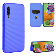 Handytasche Stand Schutzhülle Flip Leder Hülle L02Z für Samsung Galaxy A90 5G Blau