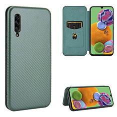 Handytasche Stand Schutzhülle Flip Leder Hülle L02Z für Samsung Galaxy A90 5G Grün