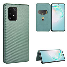 Handytasche Stand Schutzhülle Flip Leder Hülle L02Z für Samsung Galaxy A91 Grün