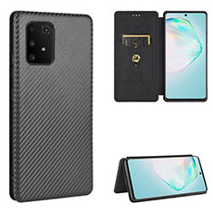 Handytasche Stand Schutzhülle Flip Leder Hülle L02Z für Samsung Galaxy A91 Schwarz