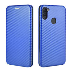 Handytasche Stand Schutzhülle Flip Leder Hülle L02Z für Samsung Galaxy M11 Blau