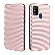 Handytasche Stand Schutzhülle Flip Leder Hülle L02Z für Samsung Galaxy M21s Rosegold