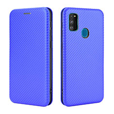 Handytasche Stand Schutzhülle Flip Leder Hülle L02Z für Samsung Galaxy M30s Blau