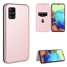 Handytasche Stand Schutzhülle Flip Leder Hülle L02Z für Samsung Galaxy M40S Rosegold