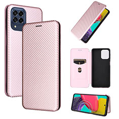 Handytasche Stand Schutzhülle Flip Leder Hülle L02Z für Samsung Galaxy M53 5G Rosegold