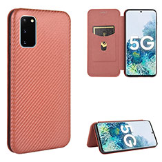 Handytasche Stand Schutzhülle Flip Leder Hülle L02Z für Samsung Galaxy S20 FE (2022) 5G Braun