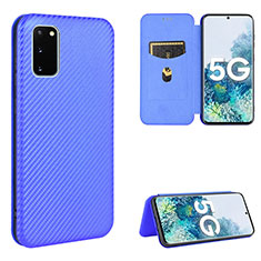 Handytasche Stand Schutzhülle Flip Leder Hülle L02Z für Samsung Galaxy S20 FE 4G Blau