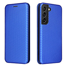 Handytasche Stand Schutzhülle Flip Leder Hülle L02Z für Samsung Galaxy S21 5G Blau