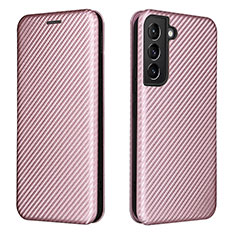 Handytasche Stand Schutzhülle Flip Leder Hülle L02Z für Samsung Galaxy S24 5G Rosegold