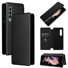 Handytasche Stand Schutzhülle Flip Leder Hülle L02Z für Samsung Galaxy Z Fold4 5G Schwarz