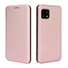 Handytasche Stand Schutzhülle Flip Leder Hülle L02Z für Sharp Aquos Sense4 Lite Rosegold