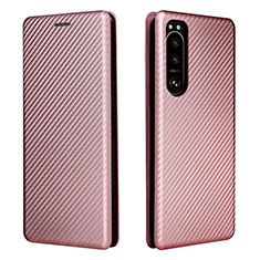 Handytasche Stand Schutzhülle Flip Leder Hülle L02Z für Sony Xperia 5 III Rosegold