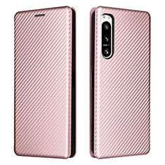 Handytasche Stand Schutzhülle Flip Leder Hülle L02Z für Sony Xperia 5 IV Rosegold