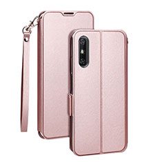 Handytasche Stand Schutzhülle Flip Leder Hülle L03 für Huawei Enjoy 10e Rosegold