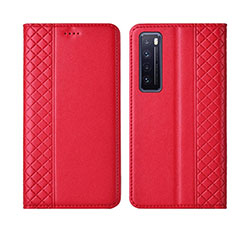 Handytasche Stand Schutzhülle Flip Leder Hülle L03 für Huawei Nova 7 5G Rot