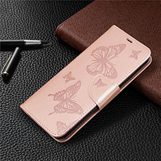 Handytasche Stand Schutzhülle Flip Leder Hülle L03 für Huawei P40 Lite E Rosegold