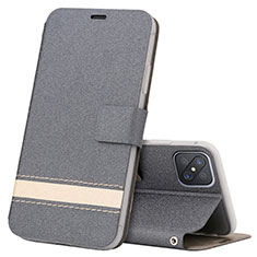 Handytasche Stand Schutzhülle Flip Leder Hülle L03 für Oppo A92s 5G Grau