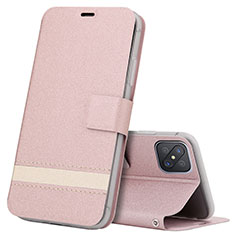 Handytasche Stand Schutzhülle Flip Leder Hülle L03 für Oppo A92s 5G Rosegold