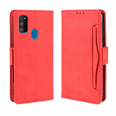 Handytasche Stand Schutzhülle Flip Leder Hülle L03 für Samsung Galaxy M21 Rot