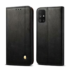 Handytasche Stand Schutzhülle Flip Leder Hülle L03 für Samsung Galaxy M51 Schwarz