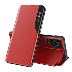 Handytasche Stand Schutzhülle Flip Leder Hülle L03 für Samsung Galaxy S21 Ultra 5G Rot