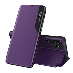 Handytasche Stand Schutzhülle Flip Leder Hülle L03 für Samsung Galaxy S21 Ultra 5G Violett